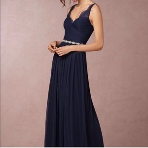 Anthro BHLDN Fleur Navy Bridesmaid Dress, size 10